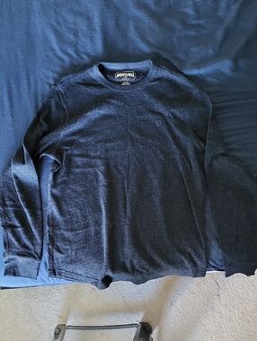 American Eagle Dark Navy Waffle-Knit Longsleeve